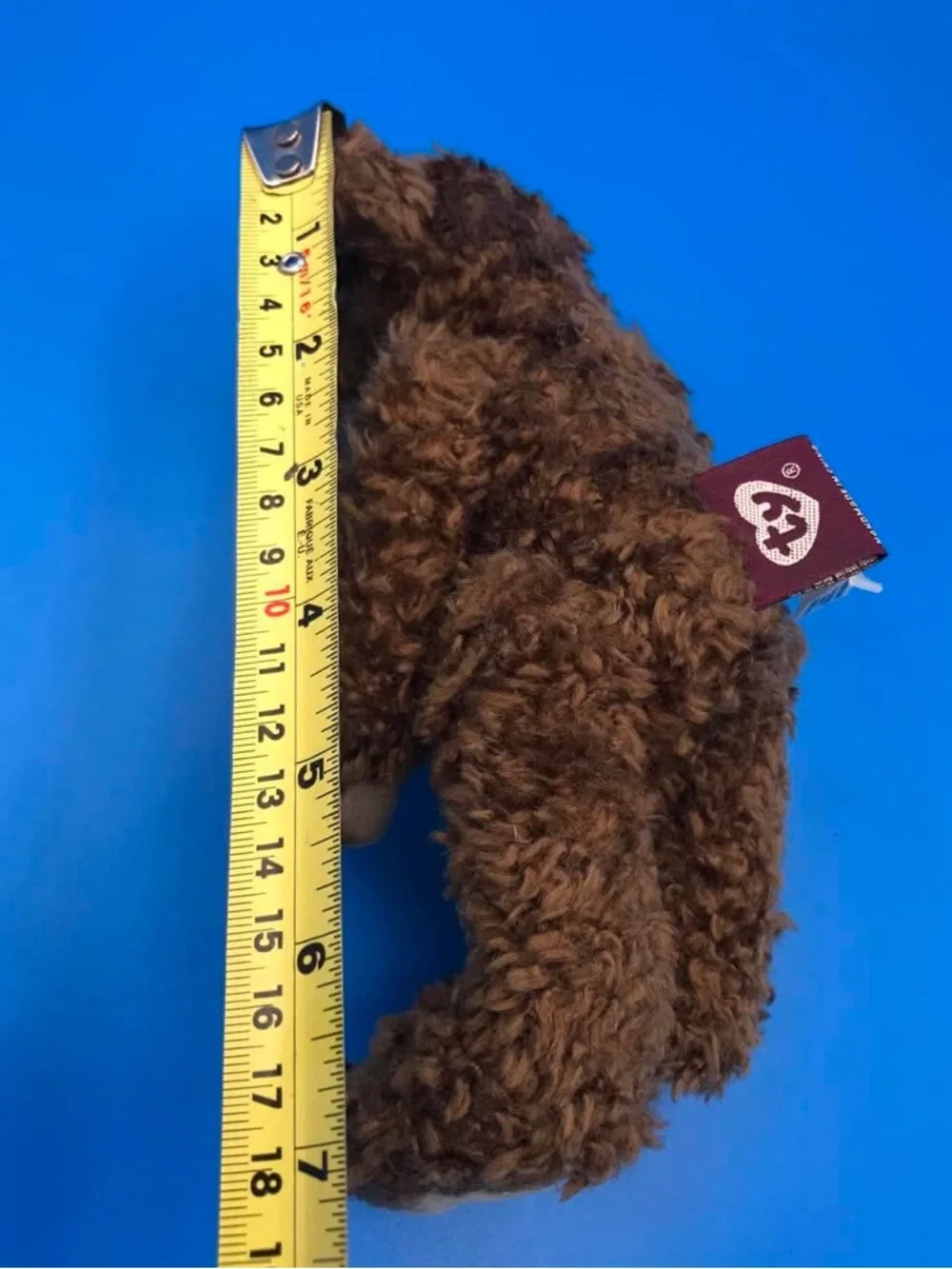 1993 Ty Brown Curly Teddy Bear - Soft Mohair - Attic Treasures - - Picture 11 of 11
